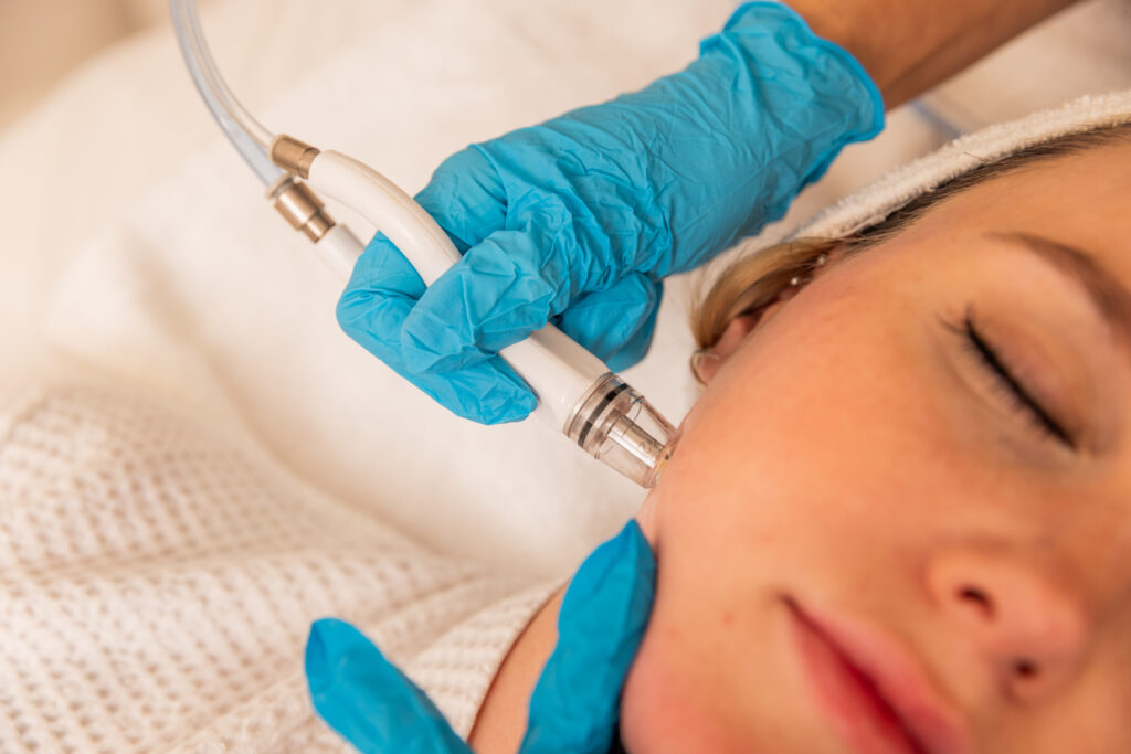 Close up of a facial at Ona Skincare, which is an anti-aging treatment in East Nashville