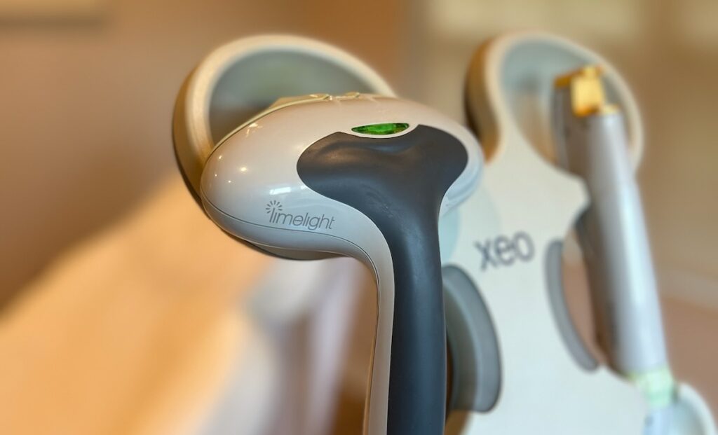 Close up of the Xeo LimeLight device for hyperpigmentation treatment in East Nashville